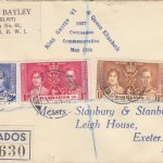 Coronation 1937 Barbados FDC - H Bayley Cover