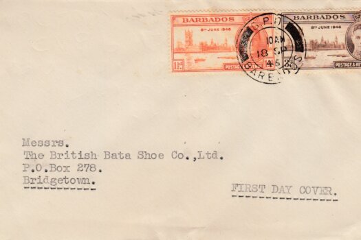 Barbados Victory 1946 FDC - on plain cover