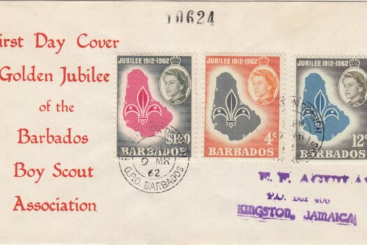 Barbados 1962 Boy Scout Association Golden Jubilee FDC - illustrated cover