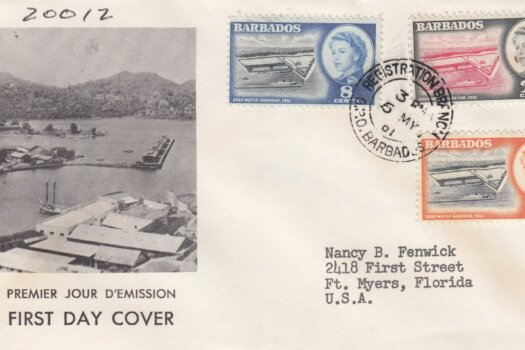 Barbados 1961 Deep Water Harbour FDC - illustrated cover