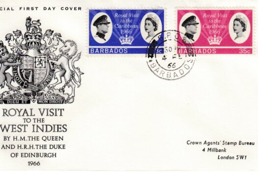 Barbados 1966 Royal Visit to the Caribbean FDC - illustrated cover