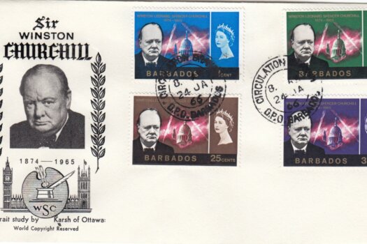 Barbados 1966 Sir Winston Churchill FDC - WSC illustrated cover