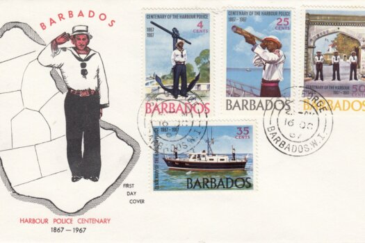 Barbados Centenary of the Harbour Police FDC 1967 - illustrated cover