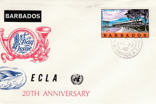 Barbados 20th Anniversary of the Economic Commission for Latin America FDC - illustrated cover