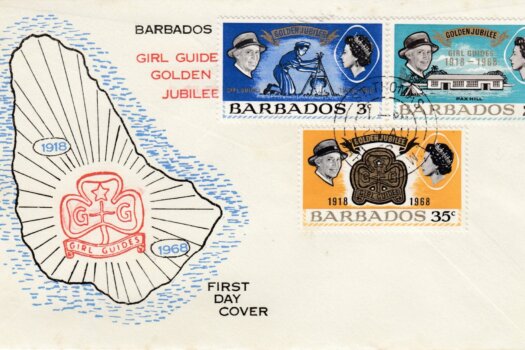 Barbados 1968 Girl Guide Golden Jubilee FDC - illustrated cover