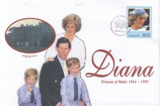 Barbados 1998 FDC Princess Diana on commemorative cover (4 of 4)