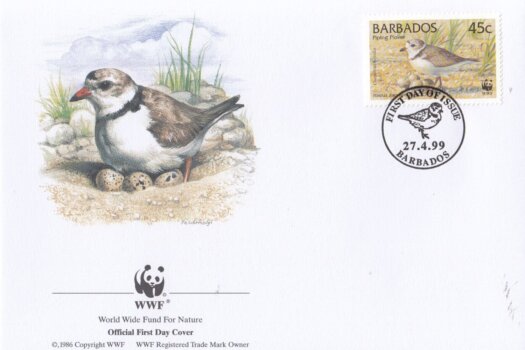 Barbados 1999 Wildlife (Piping Plover) WWF Official FDC 2 of 4