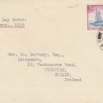 Barbados 1954 FDC 5c on plain cover to Dublin
