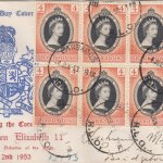 Barbados 1953 FDC Coronation of QEII 8 x 4d on commemorative cover