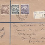 Barbados 1938 definitives ½d, 3d, 4d & 6d on plain FDC