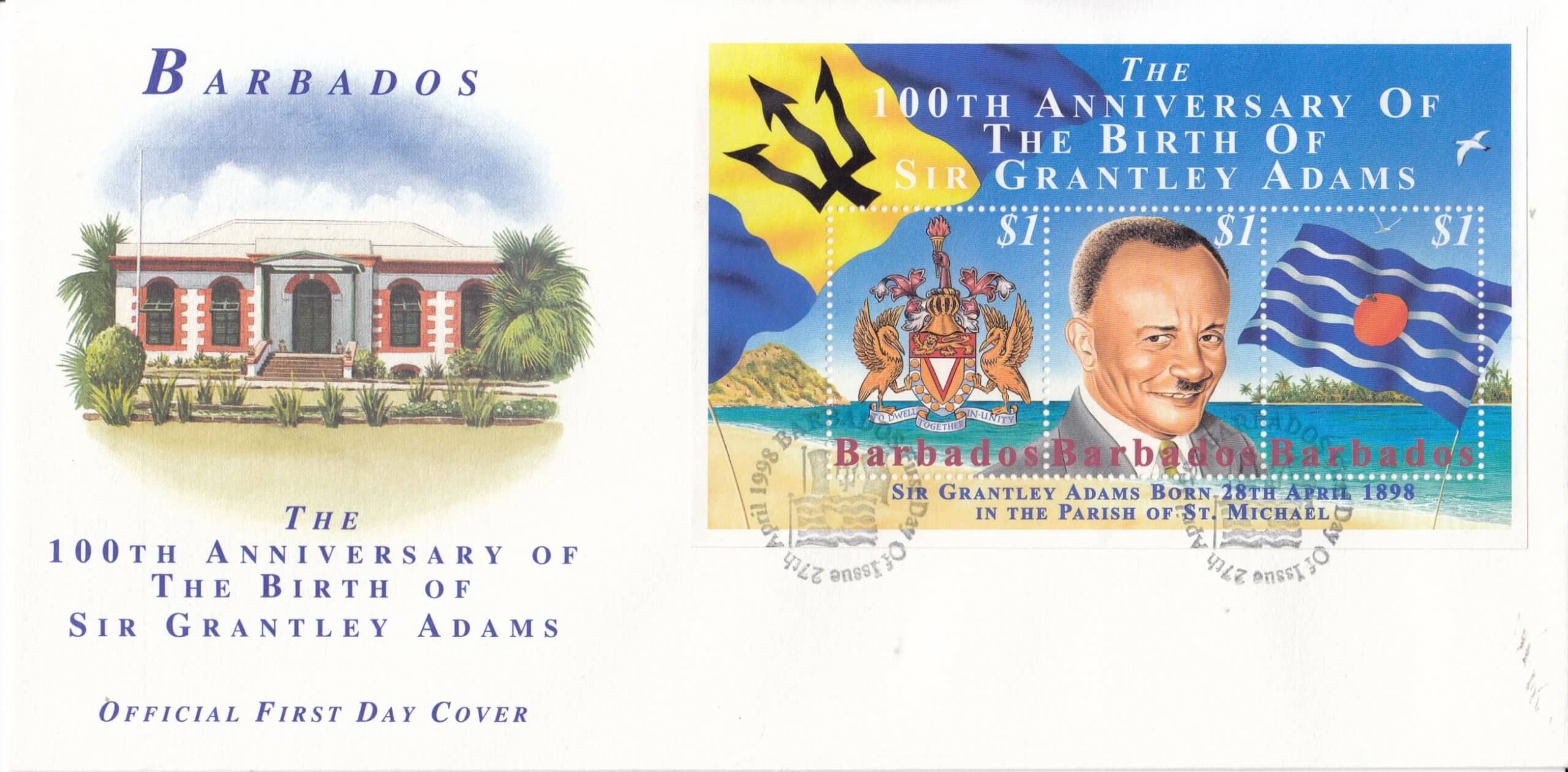 Barbados 1998 100th Anniversary of the Birth of Sir Grantley Adams FDC