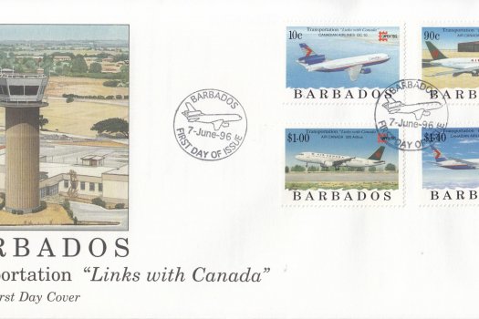 Barbados 1996 Transportation Links with Canada FDC