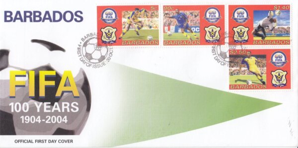 Barbados 2004 Fifa 100 Years FDC