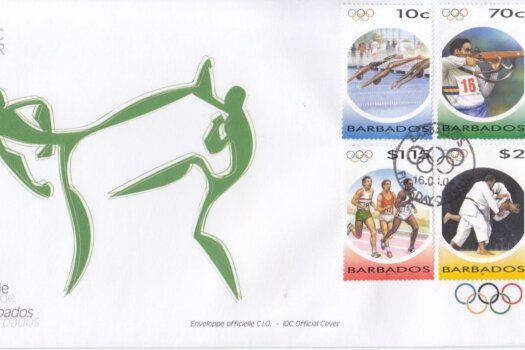 Barbados 2004 The Games of the XXVIII Olympiad 2004 in Athens FDC (IOC Official Cover)