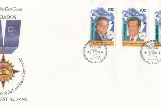 Barbados 1994 The First Recipients of the Order of the Caribbean Community FDC