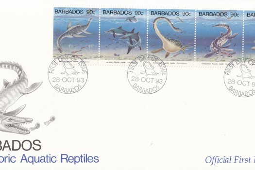 Barbados 1993 Prehistoric Aquatic Reptiles FDC