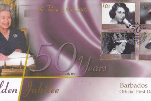 Barbados 2002 QEII Golden Jubilee FDC