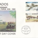 Barbados 1993 75th Anniversary of the Royal Air Force FDC