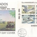 Barbados 1993 75th Anniversary of the Royal Air Force Souvenir Sheet FDC