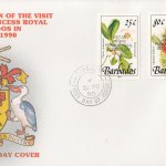 Barbados 1990 Visit of HRH The Princess Royal to Barbados (overprint) FDC