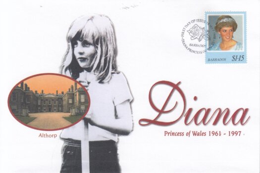Barbados 1998 FDC Princess Diana on commemorative cover (1 of 4)