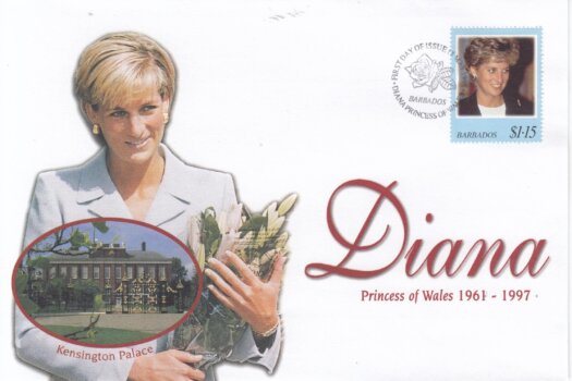 Barbados 1998 FDC Princess Diana on commemorative cover (2 of 4)