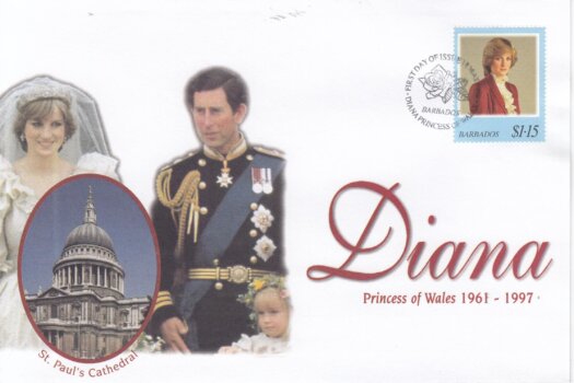 Barbados 1998 FDC Princess Diana on commemorative cover (3of 4)