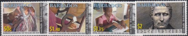 Barbados SG1336-39 | Birth Bicentenary of Louis Braille & Barbados Association for the Blind and Deaf