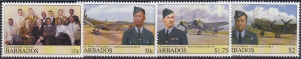 Barbados SG1327-30 | Barbados WWII Airmen and Aircraft