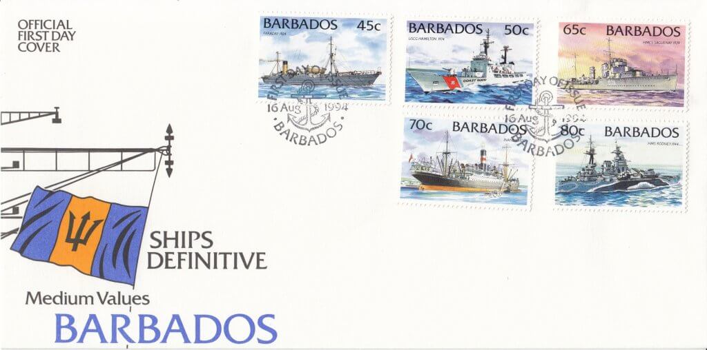 Barbados 1994 Ships Definitives - Medium Values