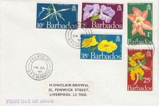 Barbados 1970 Flowers of Barbados FDC -2