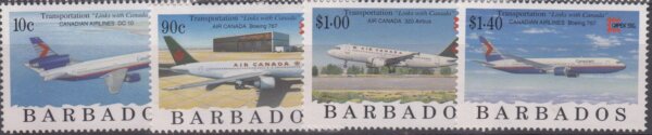 Barbados SG1089-96 | CAPEX 96 International Stamp Exhibition Toronto Aircraft