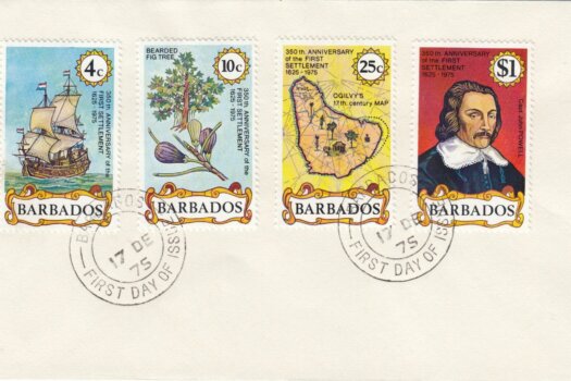 Barbados 1975 350th Anniversary of First Settlement FDC - plain cover