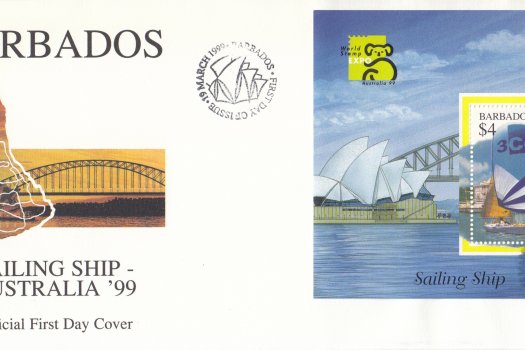 Barbados Sailing Ship Australia 99 Mini Sheet FDC