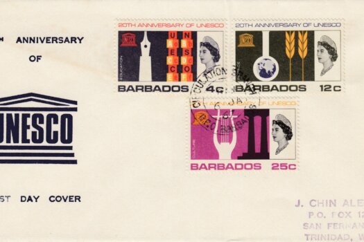 Barbados 1967 UNESCO 20th Anniversary FDC - illustrated cover v2