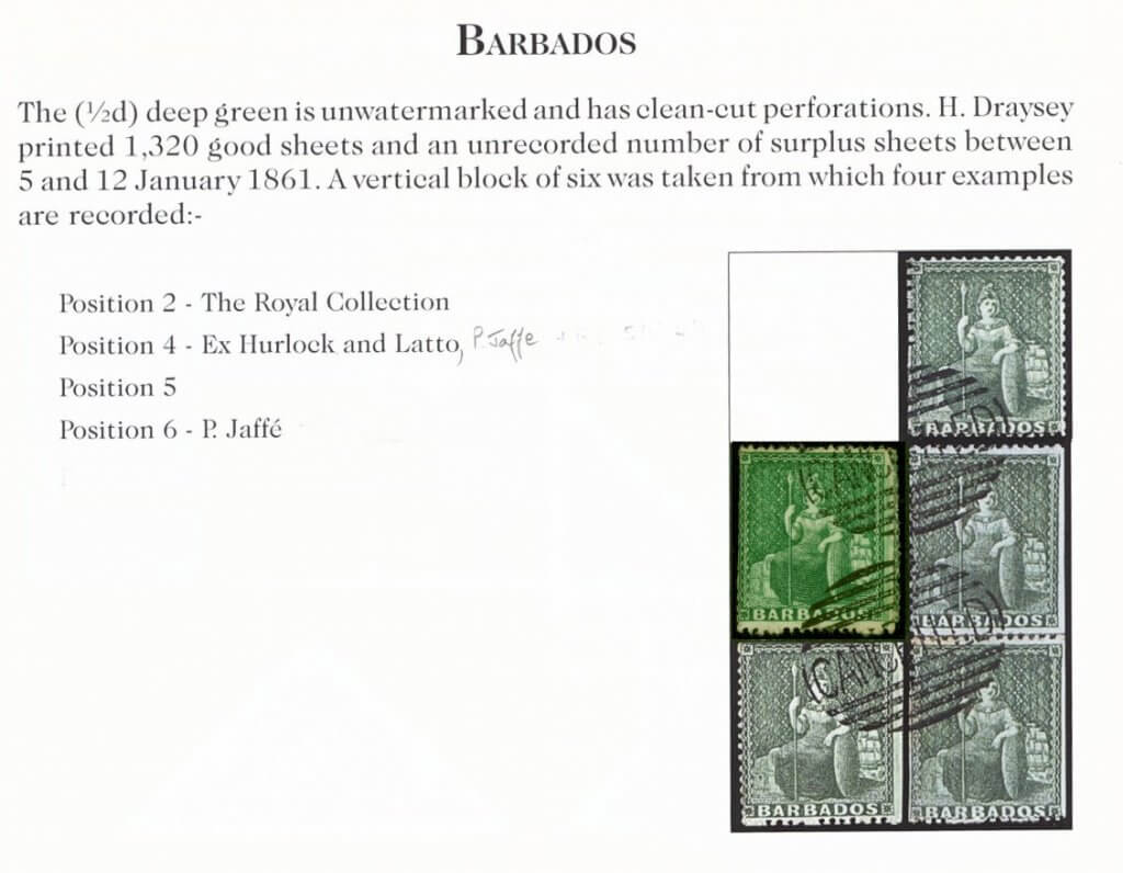 Barbados 1861 (1-2d) Deep Green SG17 H-S CANCELLED in Oval by Perkins & Bacon Page 3