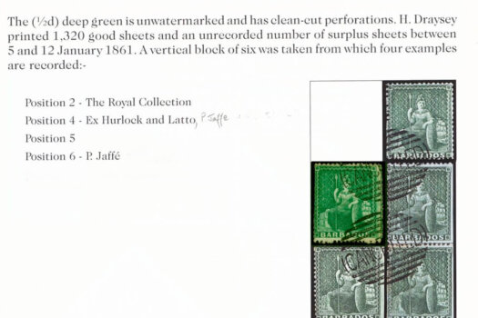Barbados 1861 (1-2d) Deep Green SG17 H-S CANCELLED in Oval by Perkins & Bacon Page 3