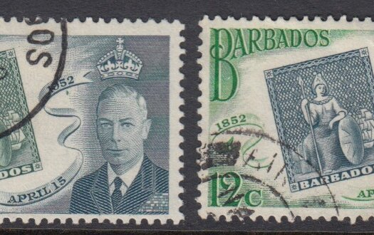 Barbados SG285 -288 | Barbados Stamp Centenary 1952 (Used)