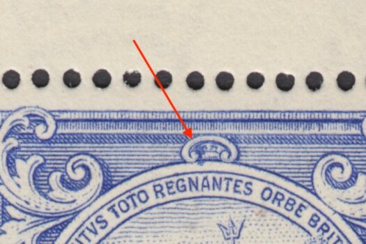 Barbados SG251a Mark on Central Ornament flaw