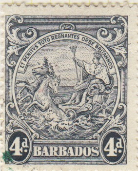 Barbados SG253a 4d Black Flying Mane flaw