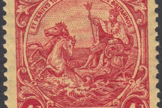 Barbados SG235 4d red Postage & Revenue set