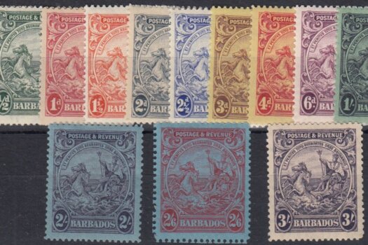 Barbados SG229-239 | Postage & Revenue set 1925-35 (mint)