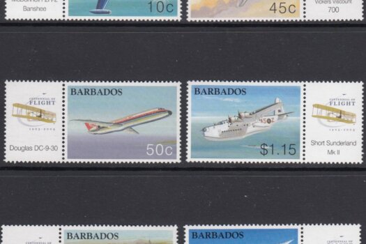 Barbados SG1235-1240 | Centenary of Powered Flight (with tabs)