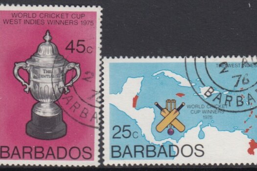 Barbados SG 559-560 | West Indian Victory in Cricket World Cup (used)