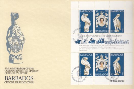 Barbados 1977 | 25th Anniversary of The Coronation of QEII FDC