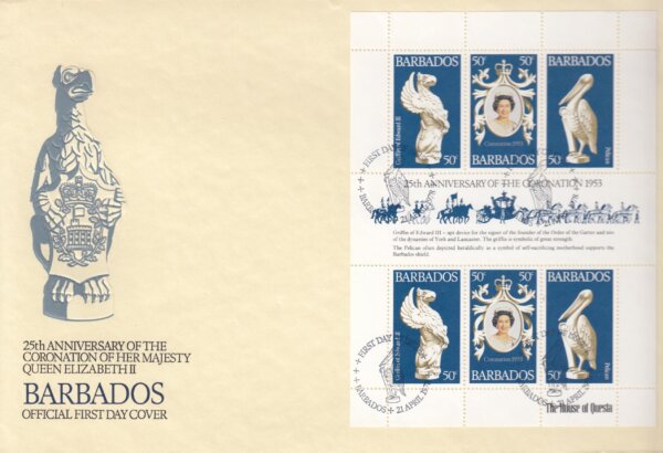 Barbados 1977 | 25th Anniversary of The Coronation of QEII FDC