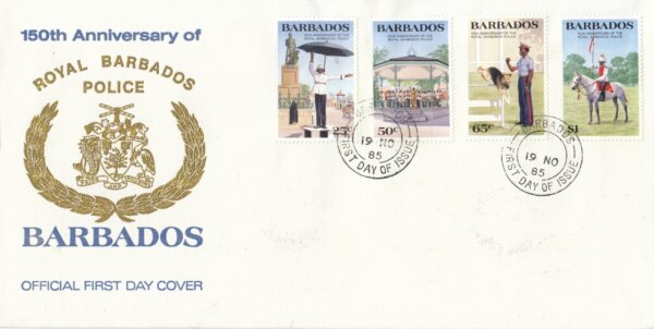 Barbados 1985 | 150th Anniversary of Royal Barbados Police FDC