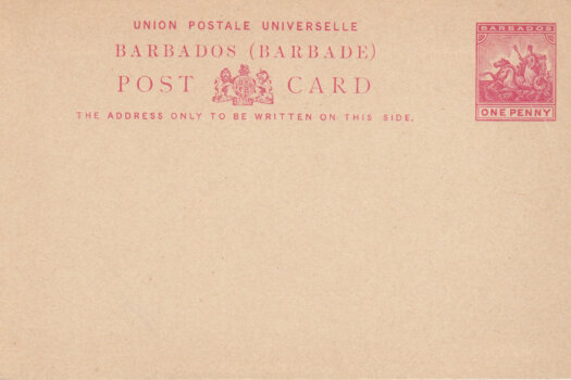 Barbados 1892-3 | 1d Postcard Carmine on Buff H&G 9