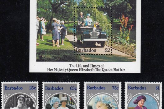 Barbados SG779-82 plus SGMS620 | Life and Times of Queen Elizabeth the Queen Mother