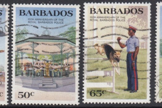 Barbados SG789-792 | 150th Anniversary of Royal Barbados Police (Used)